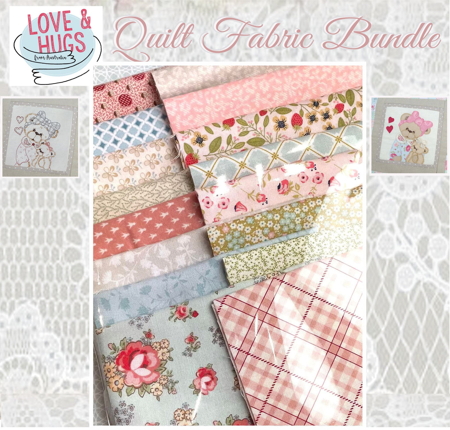 LOVE & HUGS QUILT FABRIC BUNDLE