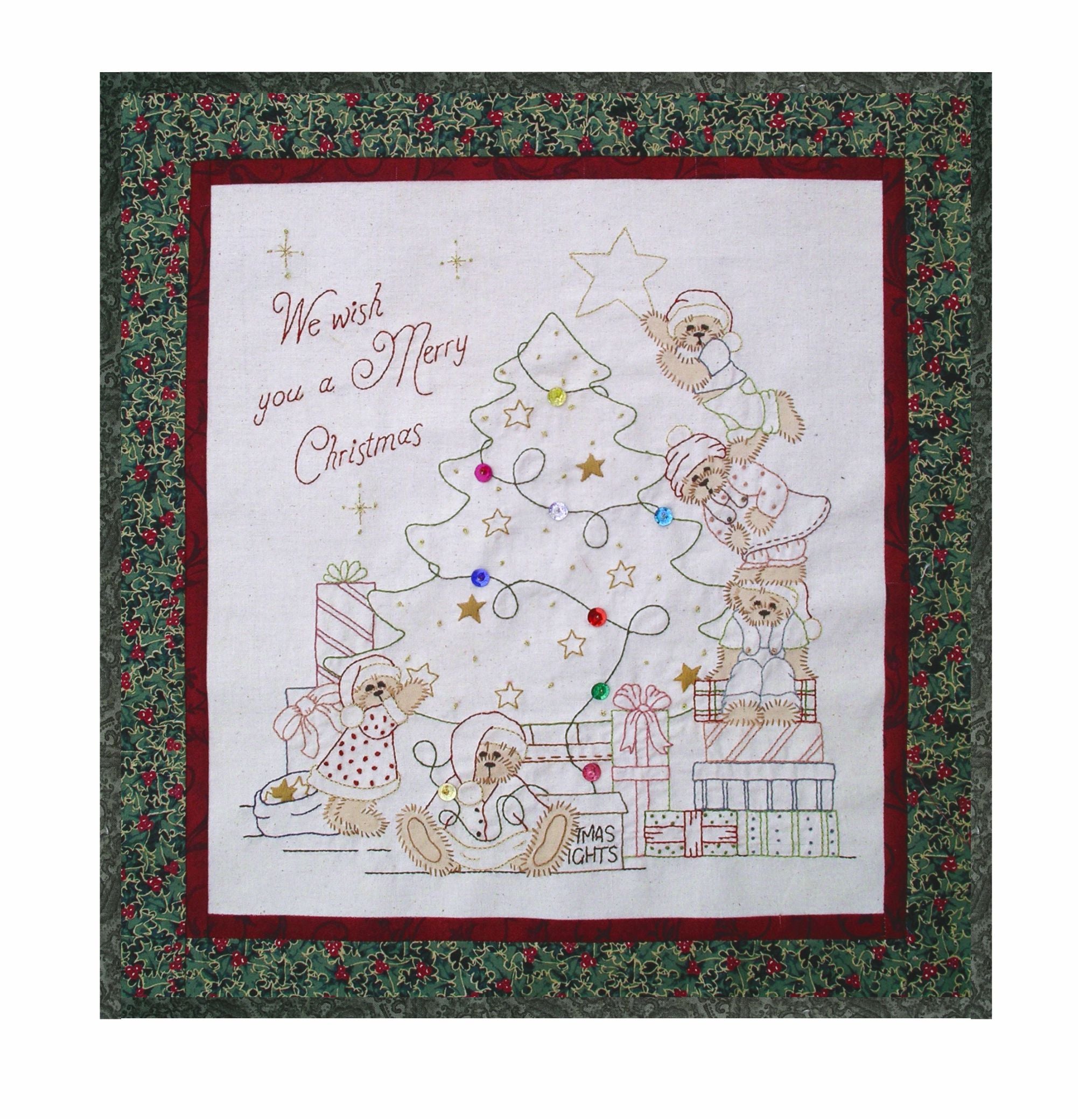 Teddies Christmas Downloadable Stitchery Pattern – Artsmart Craft Cottage